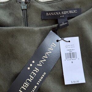 Banana Republic Faux Suede Sleeveless Top NWT Size Small Olive